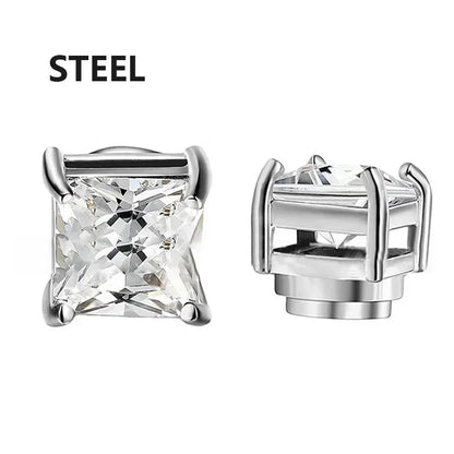 1 paire de boucles d'oreilles en Zircon pour hommes et femmes, en acier inoxydable, en cristal, pour garçons et filles, Mini boucles d'oreilles, Piercing, bijoux cadeau