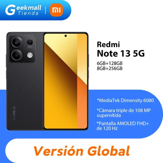 Xiaomi Redmi Note 13 5G – Version Mondiale, Écran 6,67" AMOLED 120Hz, Triple Caméra 108MP, Batterie 5000mAh