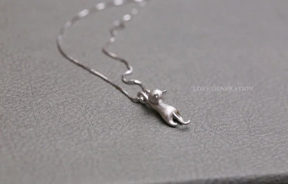 Colliers et pendentifs chat mignon en argent Sterling 925 pour femmes, cadeau de Festival à la mode, bijoux en argent Sterling