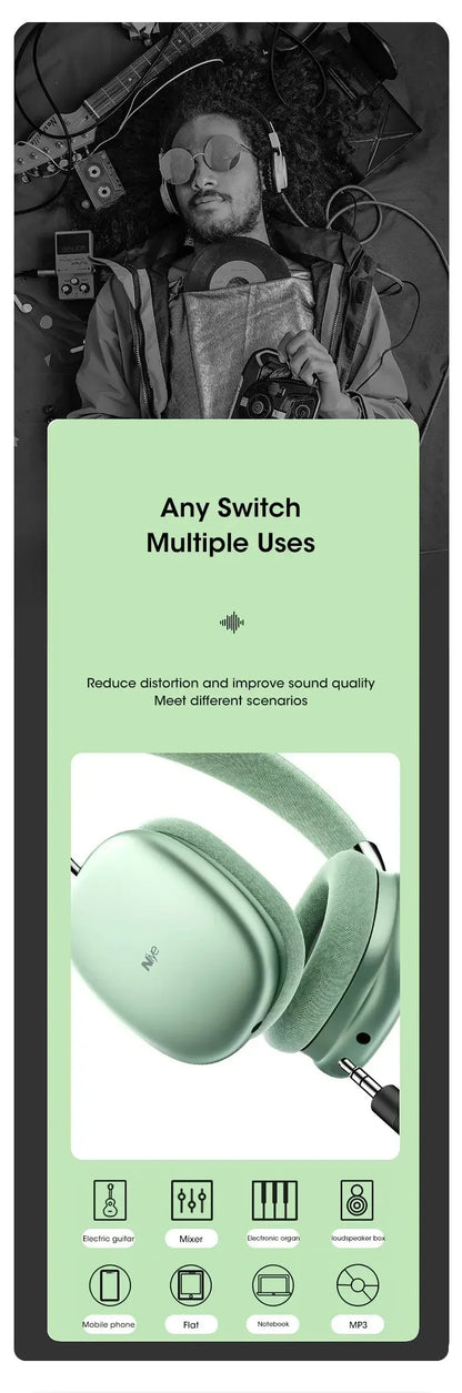 Bluetooth Headphones Max – Son Haute Fidélité & Confort Absolu