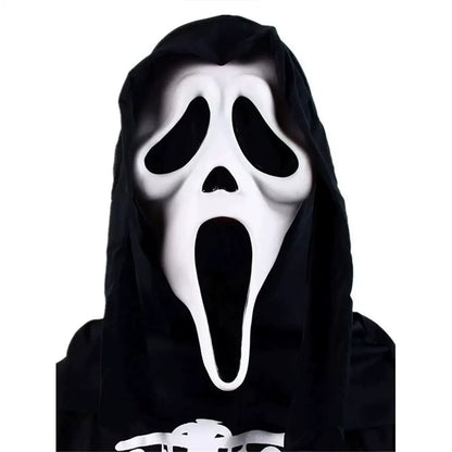 Masque facial fantôme de cri, masque d'aMasque Fantôme de Crier – Masque d’Horreur en Latex pour Halloween et Cosplayhorreur de film officiel pour Halloween, Cosplay et Costumes effrayants pour adultes, accessoire de masque tueur