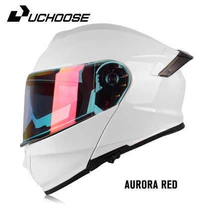 Uchoose-d'expériences intégraux approuvés DOT pour hommes et femmes, équipement de protection contre les collisions, casque rabattable pour moto, double pare-soleil