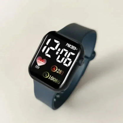 Montre LED Enfants et Femmes – Bracelet Plastique, Étanche et Numérique
