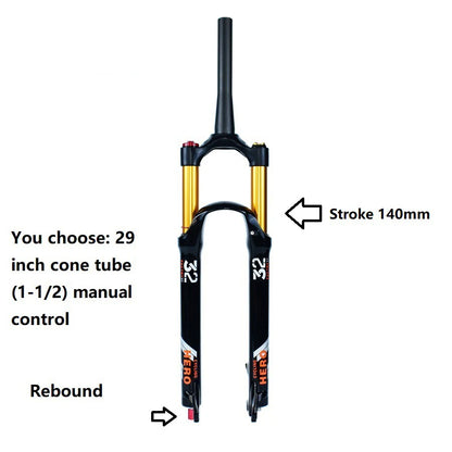 🚴♂️ Fourche à Air VTT en Alliage de Magnésium – Amortisseur de Rebond 140mm