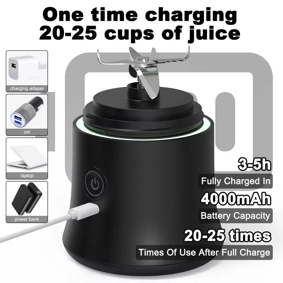 Blender Portable 600 ml – 6 Lames Inox &amp; Recharge USB-C