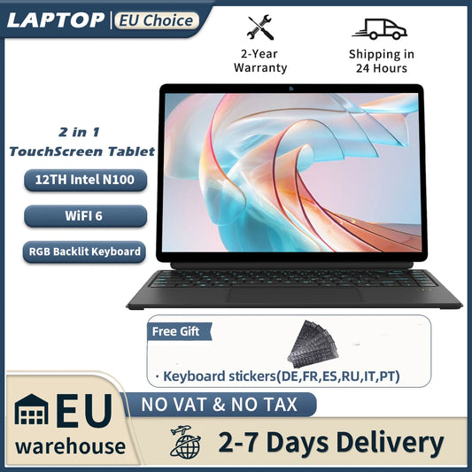 PC Portable 2-en-1 : Performance et Polyvalence avec l'écran tactile 1200P