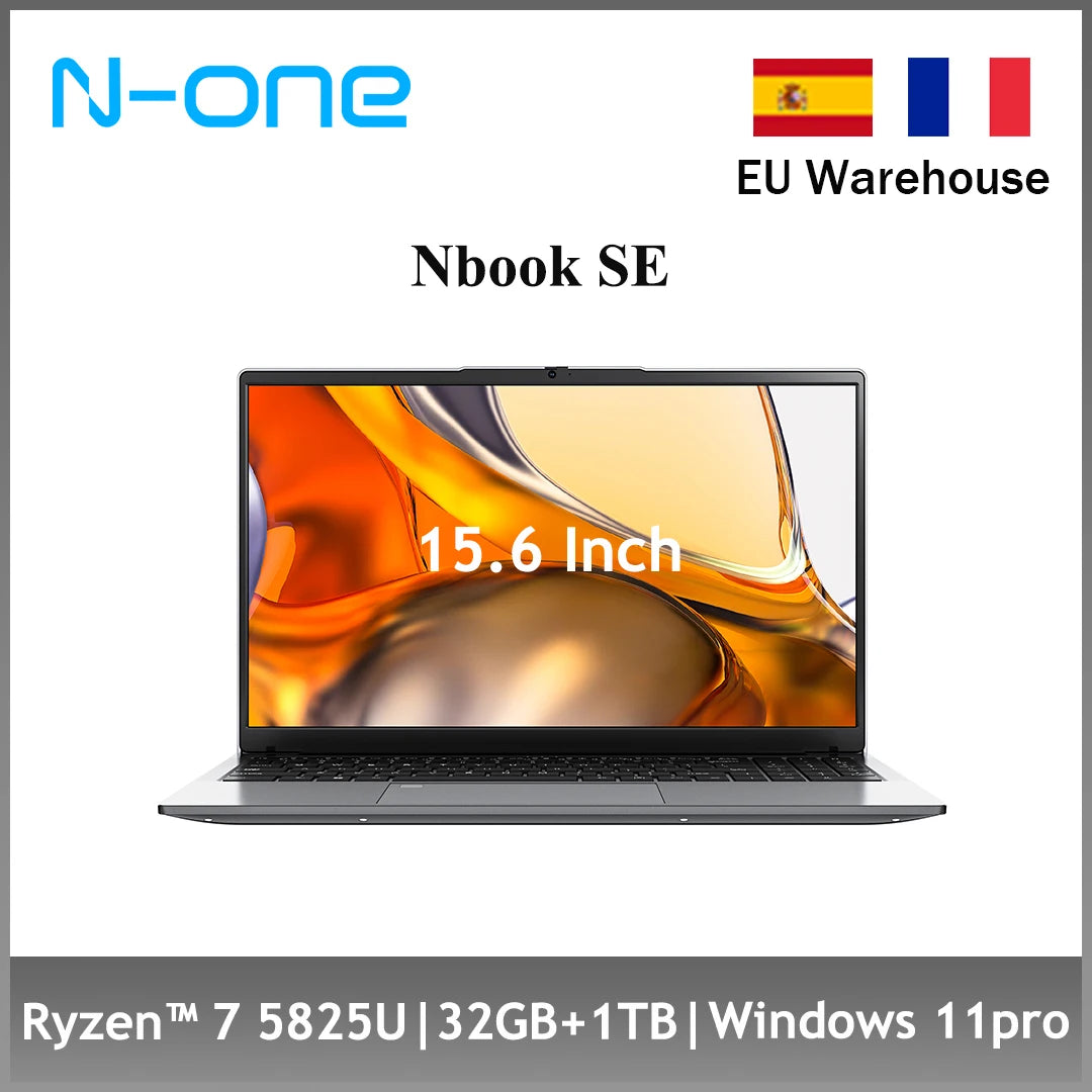 N-one-Ordinateur portable Nbook SE, AMD Ryzen 7, 5825U, DDR4, 16 Go + 16 Go + 1 To, SSD, Windows 11Pro, 15.6, Indedied Notebook, Tourists Band Dehider Gaming Compute