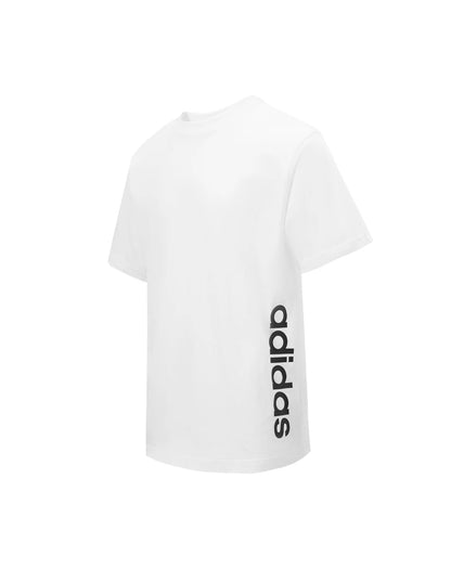 Adidas Crew Beige – T-shirt Unisexe à Col Rond avec Logo Blanc Vertical