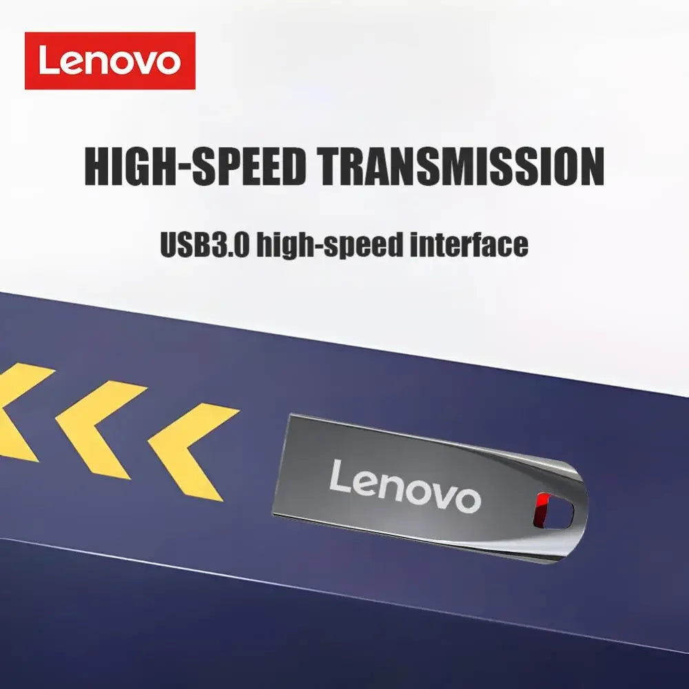 Lenovo-Clé USB 3.0 en métal haute vitesse, clé USB portable, mémoire étanche, disque flash, 1 To, 512 Go, 256 Go, 2 To