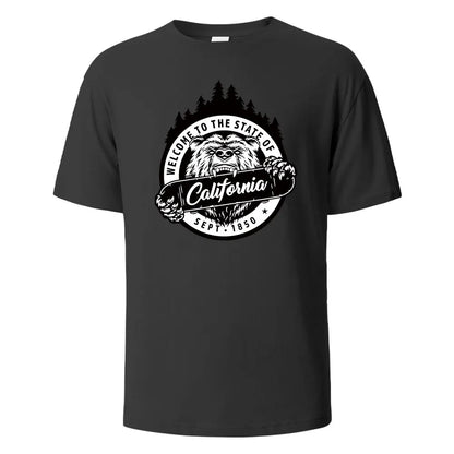 T-shirt californien 100% coton – Homme & femme, été, col rond, respirant et manches courtes