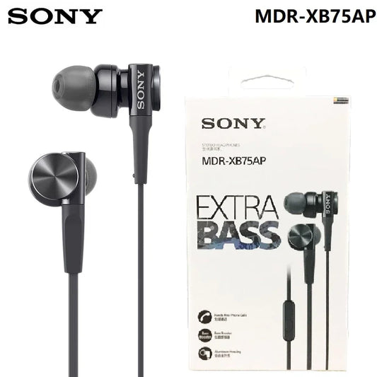 Écouteurs Intra-Auriculaires Sony MDR-XB75AP Extra Bass avec Micro, Filaires 3.5mm et ANC Premium