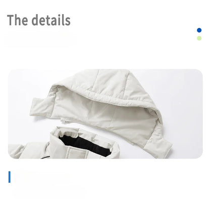 Parka chauffante à capuche pour homme, veste rembourrée, manteau long, veste chaude, technologie graphène, style coréen, haut de gamme, couple, hiver, 2024