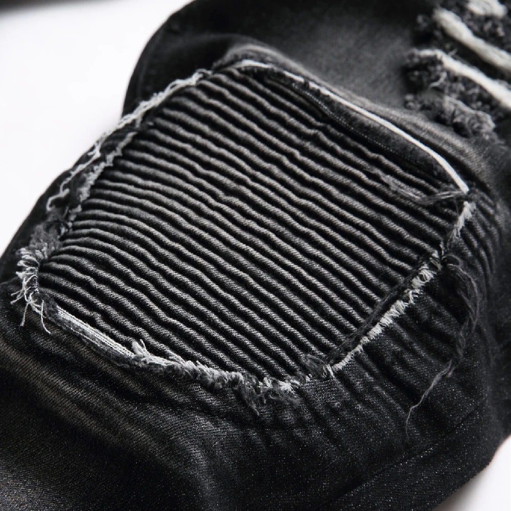Jeans de Moto pour Hommes - Style Ripped et Distressed