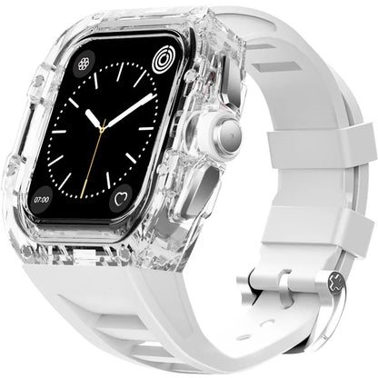 Coque Transparente + Bracelet Fluoroélastomère pour Apple Watch (44/45 mm)