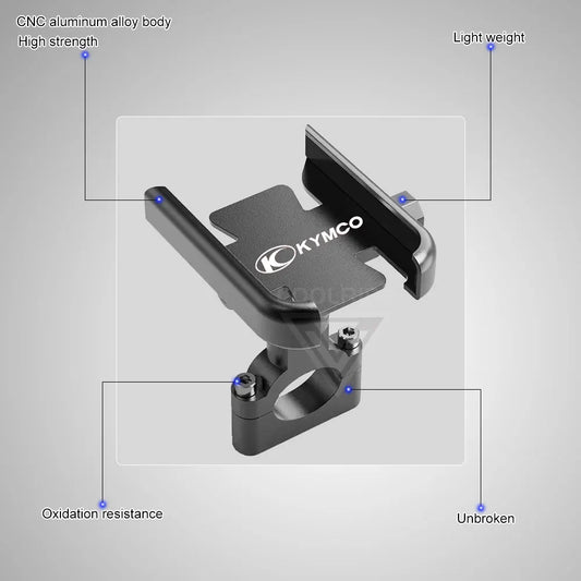 Support de téléphone en aluminium pour moto, support pour KYMCO Downtown 300i 350i 125i 300 350 125 i Xciting 250 300 400 CT250 CT300 CT400 S400