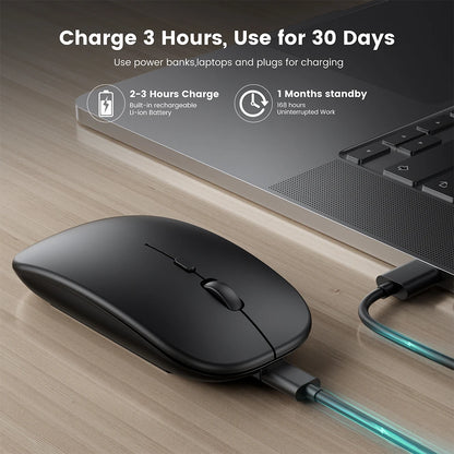 Souris Bluetooth Rechargeable - Silencieuse et Ergonomique