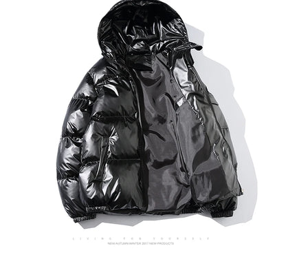 Parka hiver c à capuche imperméablesolide décontracté
