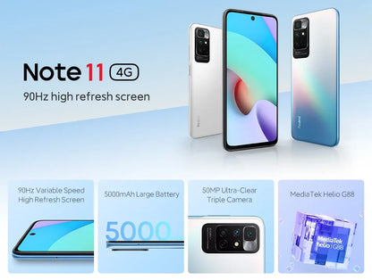 Xiaomi Redmi Note 11 5G – Smartphone 6.55’’ 90Hz, 5000mAh, Triple Caméra 50MP, MediaTek Helio G88, Charge Rapide 18W