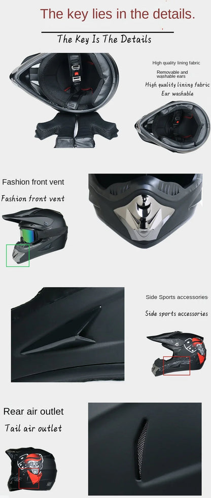 Envoyer 3 pièces cadeau casque de moto enfants casque tout-terrain vélo descente AM DH casque de cross capacete motocross casco