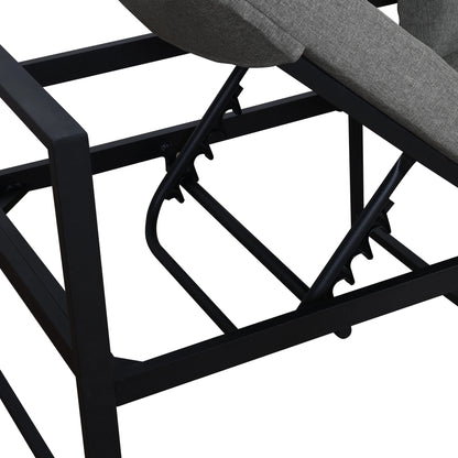 Ensemble canapé et chaise longue d'extérieur, ensemble de sièges en aluminium pour balcon de jardin avec fonction chaise longue