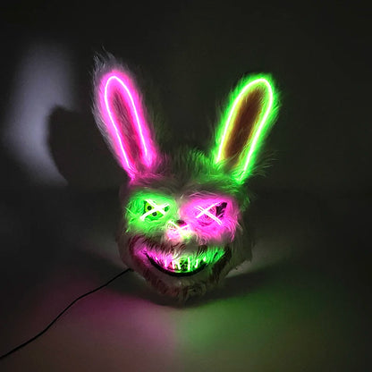 Masque de Lapin Sanglant LED – Halloween, Cosplay et Fête Effrayante