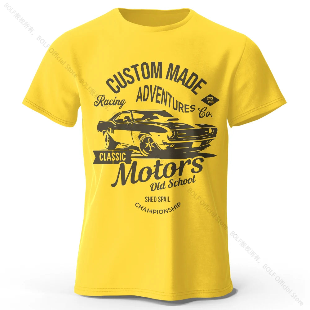 T-shirt homme BOLF – Coton peigné respirant et impression DTF haute précision