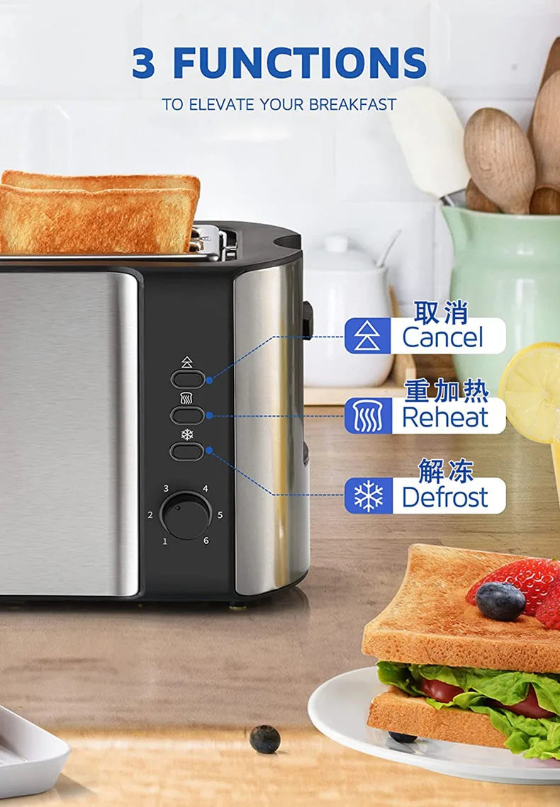 Grille-pain multifonction DMWD 4 tranches – Toaster, Sandwich &amp; Gaufrier