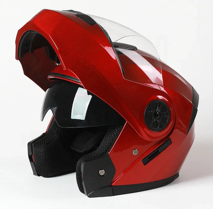 2020 nouveauté hommes moto course professionnelle casque rabattable matériau ABS casques modulaires à double lentille Certification DOT