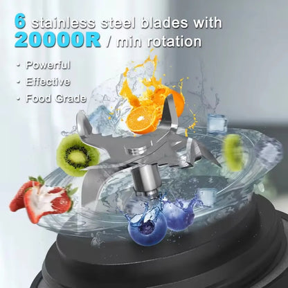 Blender Portable 600 ml – 6 Lames Inox &amp; Recharge USB-C