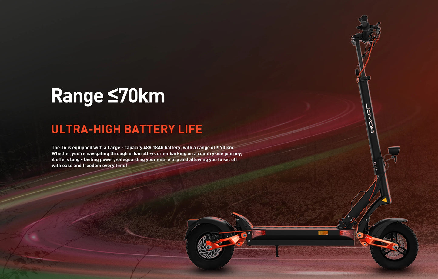 JOYOR T6 pliable adulte Scooter électrique e-scooter 25/48 km/h trottinette électrique 600W planches 48V 18Ah béquille