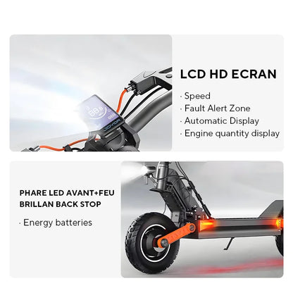 JOYOR S5-Z – Scooter Électrique Pliable 600W, Autonomie 40-60 km, Pneus 10" Tout-Terrain