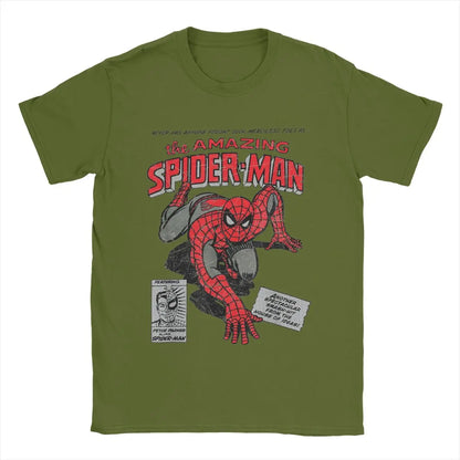 Spider-man Retro Comic Movie T-Shirt pour hommes, SpidSuffolk Tees, Creative Tees, Round Neck T-Shirt, 100% Cotton Birthday Present, Y-Man