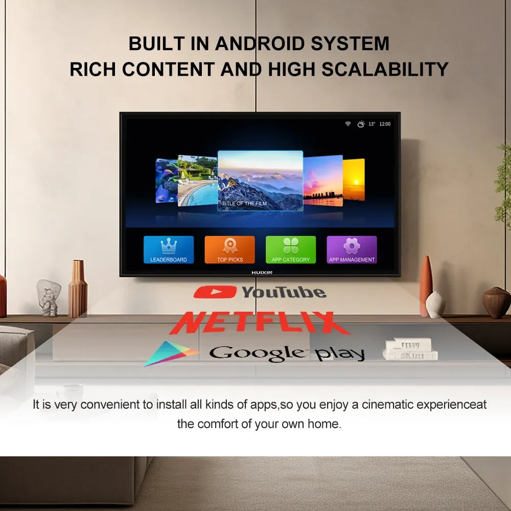 DUTRIEUX Smart TV 32’’ Ultra HD 4K – Google TV & Roku OS, écran tactile design luxe