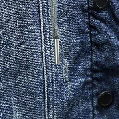 Veste en denim homme WTHINLEE – Hiver, capuche et doublure chaude