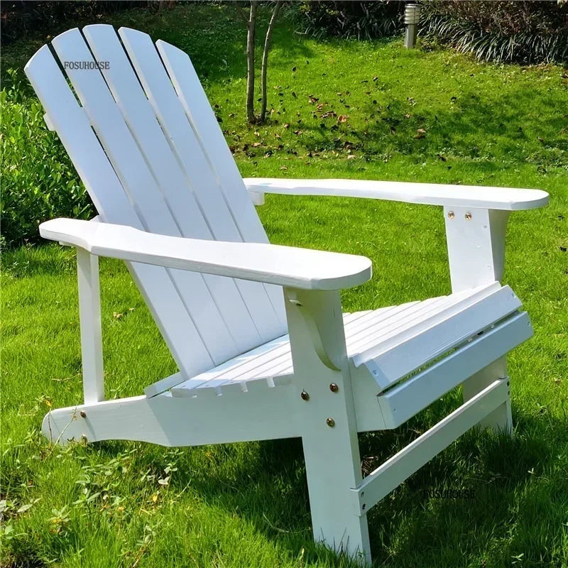 Ensemble de meubles de jardin avec dossier nordique en bois massif, ensemble de Table et chaises d'extérieur rétro, canapé de cour extérieure, chaise longue