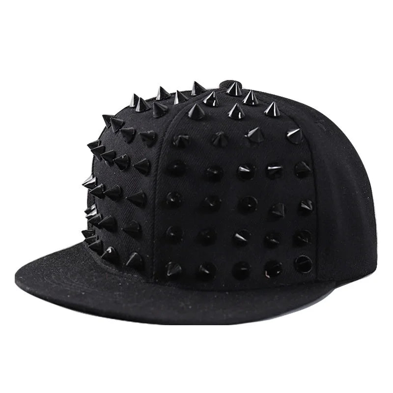 Casquette Punk Hérisson Unisexe – Snapback à Rivets Pointus Style Hip Hop Rock Danse