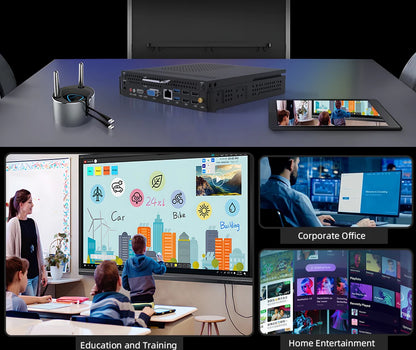 JINGSHA HM87 OPS 4e génération Intel Mini PC 2.4G LAN ordinateur de bureau Windows 10 4GB RAM 128GB ROM double bande WiFi Bluetooth USB Mini ordinateur