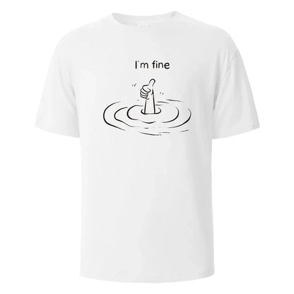 T'm Fine T-shirt unisexe – 100% coton, oversize, décontracté et respirant pour été