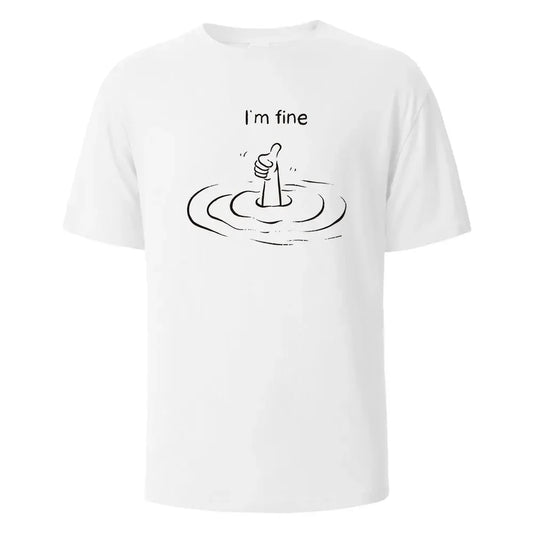 T'm Fine T-shirt unisexe – 100% coton, oversize, décontracté et respirant pour été