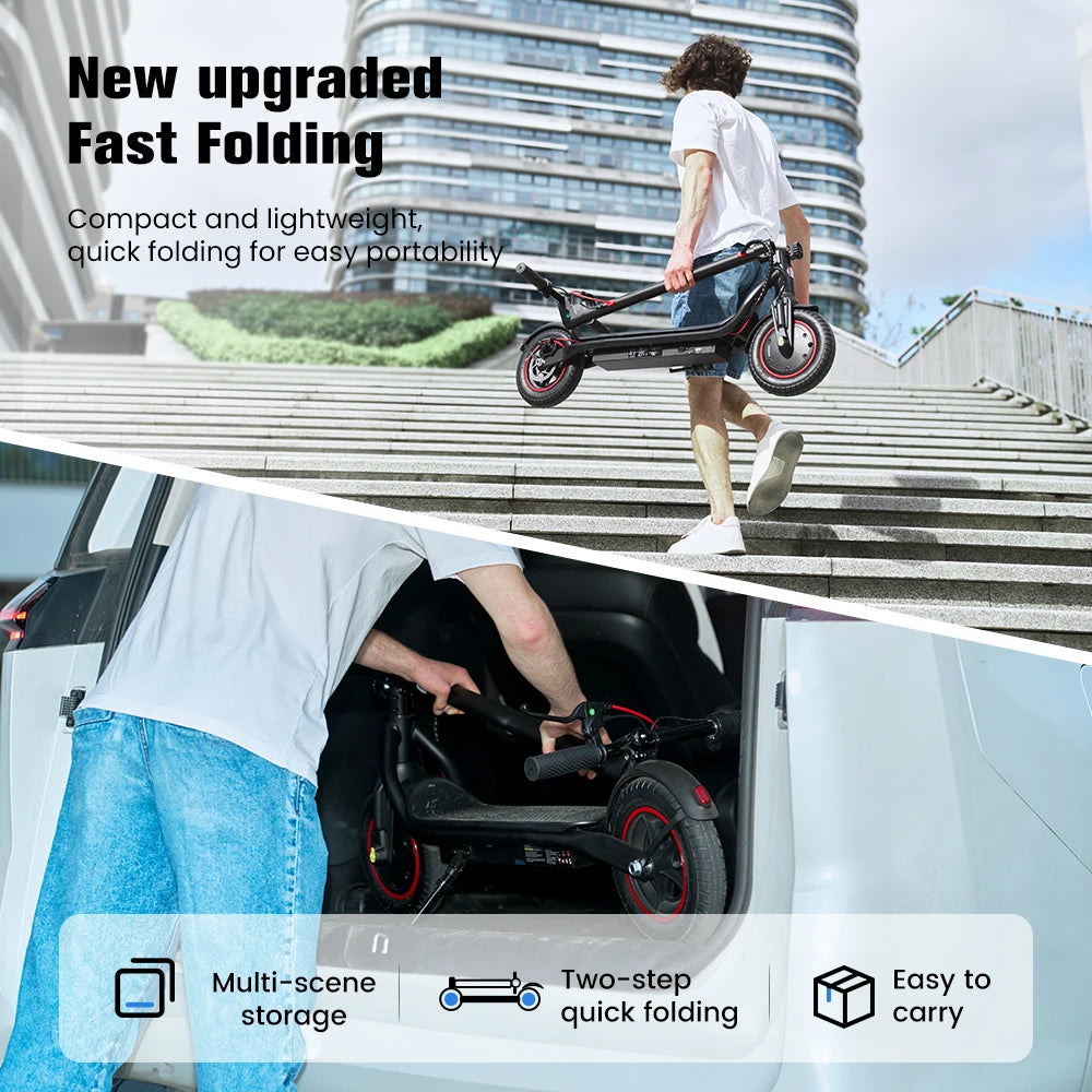 iScooter W6 10 pouces Scooter électrique 500W adulte e-scooter 36V 10.5Ah 35 km/h vitesse Support APP 30km portée ville Scooters électriques