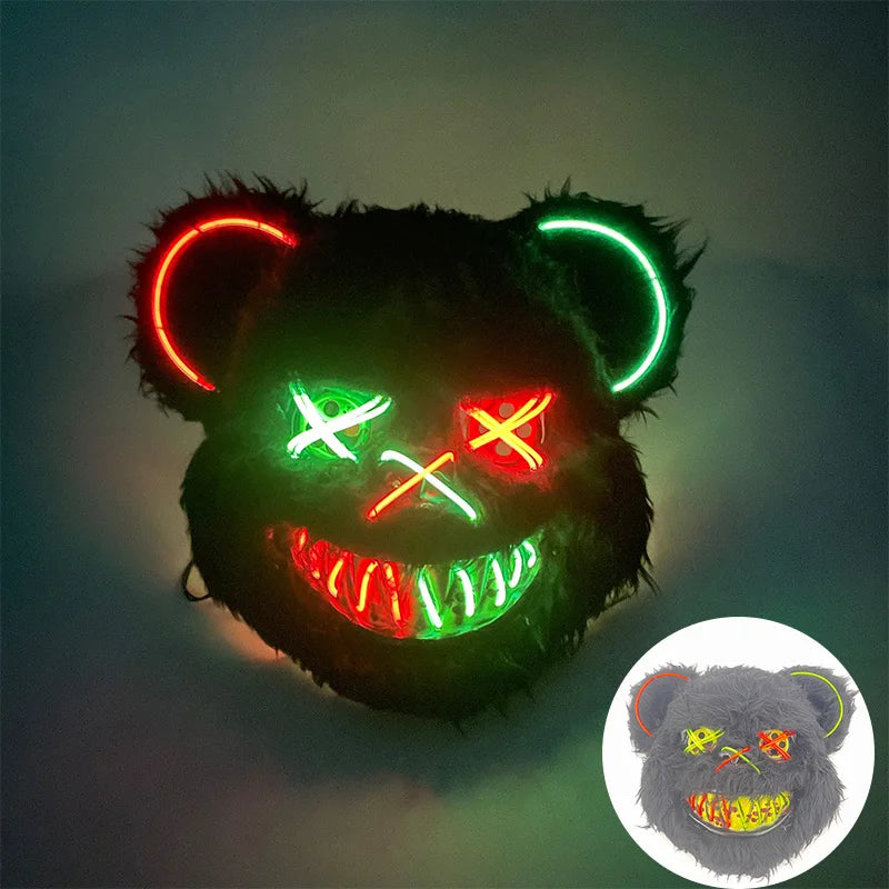 Masque de Lapin Sanglant LED – Halloween, Cosplay et Fête Effrayante