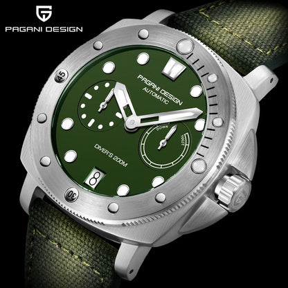 PAGANI Design New Men Automatic Mechanical Watches Diver Watch For Top Brand Luxury 200M Waterproof AR Sapphire Watch for Men