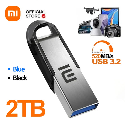 Xiaomi 2 to USB clé USB clé 1 to mémoire étanche U disque haute vitesse USB 3.2 Transmission de données métal USB clé USB OTG