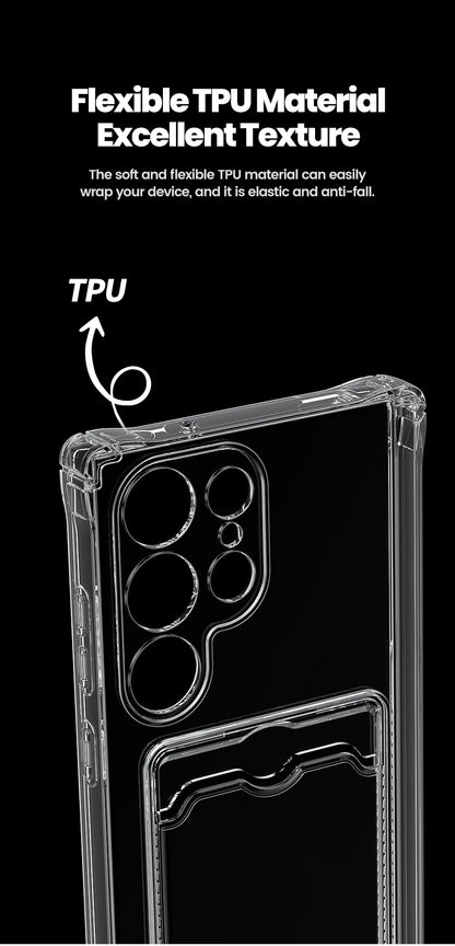 Étui Transparent Toocki avec Porte-Cartes – Coque Souple en PC + TPU pour Smartphone