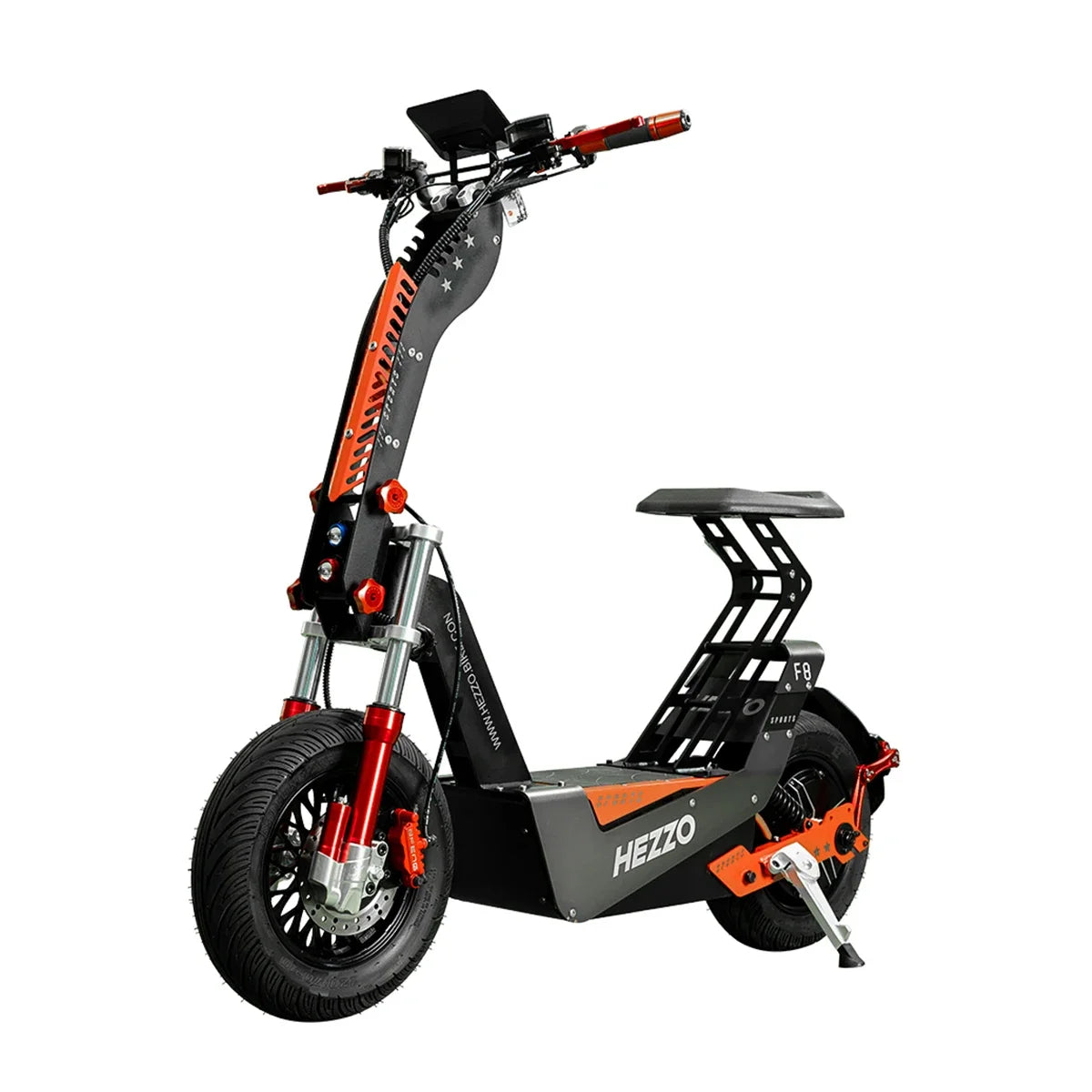 HEZZO F8 Scooter électrique 16 pouces pliable 72v 8000W 62.5MPH 50Ah longue portée hors route Escooter moto avec siège entrepôt américain