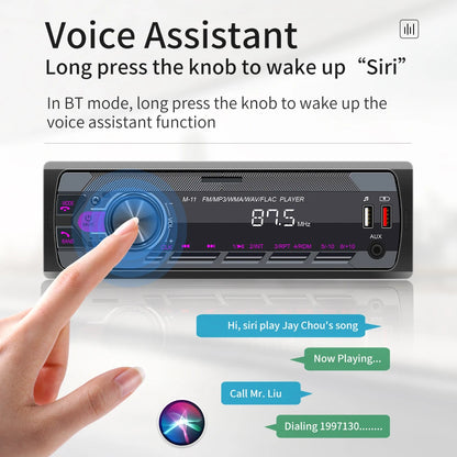 Autoradio Podofo 1DIN Bluetooth USB SD AUX – Lecteur MP3 avec Assistant Vocal