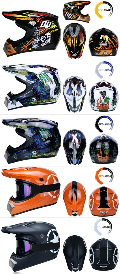 Envoyer 3 pièces cadeau casque de moto enfants casque tout-terrain vélo descente AM DH casque de cross capacete motocross casco