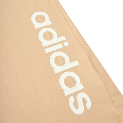 Adidas Crew Beige – T-shirt Unisexe à Col Rond avec Logo Blanc Vertical