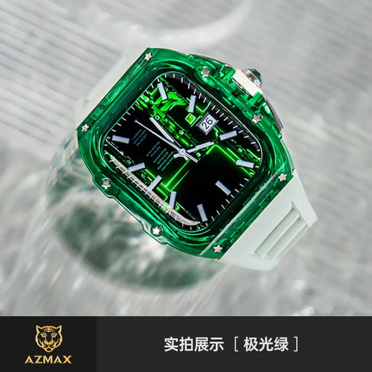 Coque Transparente + Bracelet Fluoroélastomère pour Apple Watch (44/45 mm)