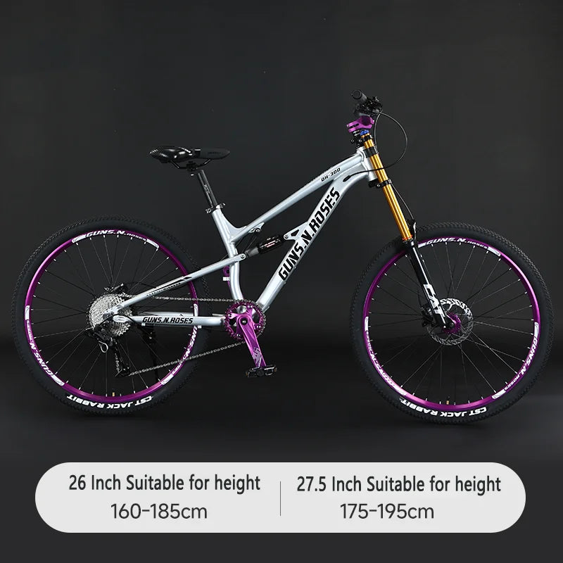🚵 VTT 26"/27,5" 10 vitesses – Suspension pneumatique, cadre aluminium soft-tail